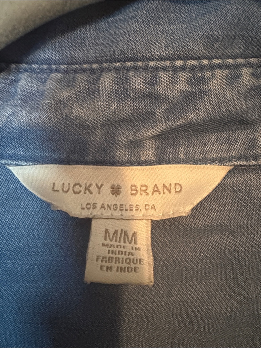 Womens Lucky  Button-Down Chambray Shirt - Picture 2 of 3